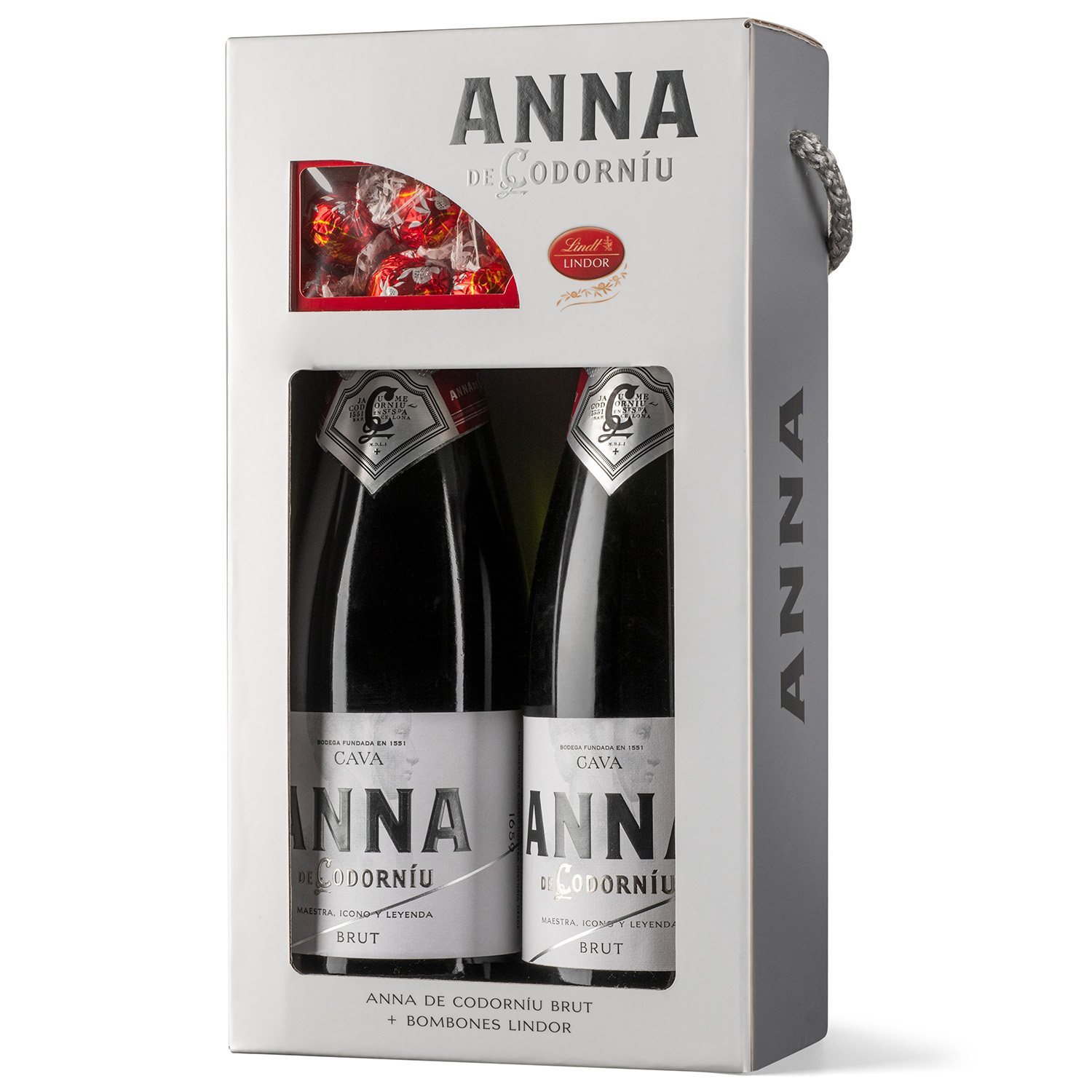 Estuche Anna de Codorníu Brut | 2 botellas + bombones Lindor