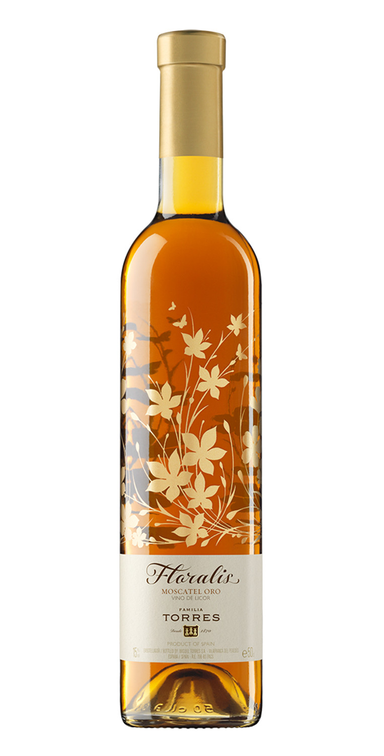 Botella del vino dulce Floralis Moscatel Oro