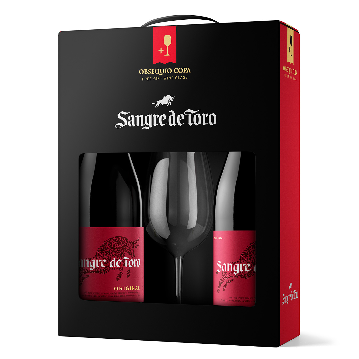 Estuche Sangre de Toro | 2 botellas + copa de vino